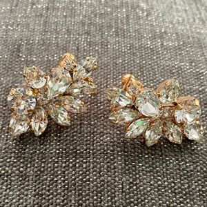 Swarovski & rose gold climbing earrings